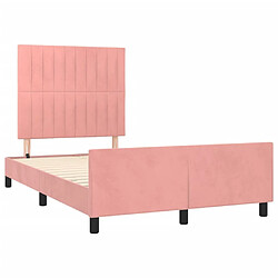 Acheter Maison Chic Lit adulte - Cadre Structure de lit avec tête de lit Contemporain Rose 120x200 cm Velours -MN43973