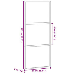 vidaXL Porte coulissante noir 90x205 cm verre trempé aluminium pas cher