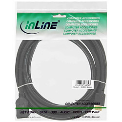 InLine Rallonge HDMI 19 broches mâle/fem., noir, contacts dorés, 1m, High Speed HDMI® Cable