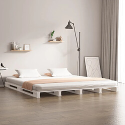 vidaXL Lit de palette sans matelas blanc bois massif 