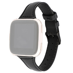 Wewoo Bracelet pour montre connectée Fitbit Versa razy Cheval Texture En Cuir Véritable Noir