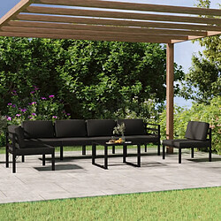 Maison Chic Ensemble Tables et chaises d'extérieur 7pcs avec coussins,Salon de jardin Aluminium Anthracite -GKD205229