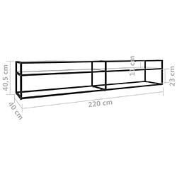 vidaXL Meuble TV transparent 220x40x40,5 cm verre trempé pas cher