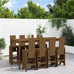 Maison Chic Table de bar et chaises d'extérieur 9 pcs,Ensemble de bar de jardin pour relax marron miel bois de pin massif -GKD618391