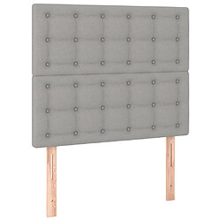 Avis vidaXL Tête de lit à LED Gris clair 80x5x118/128 cm Tissu