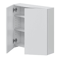 Acheter Pegane Armoire suspendue de salle de bain 60 cm avec 2 portes coloris blanc - Longueur 60 x Profondeur 16 x Hauteur 60 cm