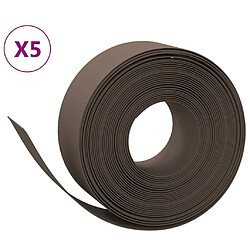 vidaXL Bordures de jardin 5 pcs marron 10 m 20 cm polyéthylène