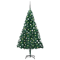 vidaXL Arbre de Noël artificiel pré-éclairé et boules vert 120 cm PVC