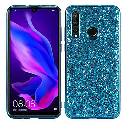 Wewoo Coque TPU Antichoc Poudre Glitter pour Huawei nova 4 Bleu