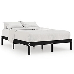 vidaXL Cadre de lit sans matelas noir bois massif