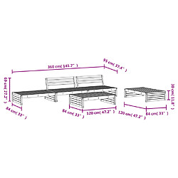 vidaXL Salon de jardin 5 pcs bois de pin imprégné pas cher