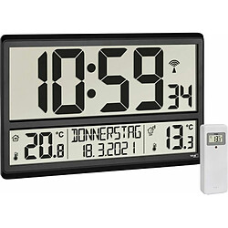 TFA Dostmann 60.4521.01 radiopiloté(e) Horloge murale 360 mm x 28 mm x 235 mm noir grand écran