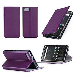 Etui luxe BlackBerry Keyone Ultra Slim violet Style Cuir avec stand - Housse coque de protection pour Blackberry Key One 2017 AZERTY violette - Accessoires pochette XEPTIO : Exceptional case