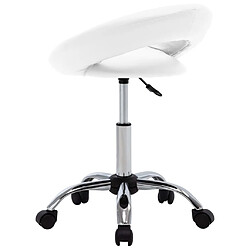 Avis vidaXL Chaise pivotante à manger Blanc Similicuir