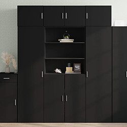 vidaXL Buffet haut noir 80x42,5x185 cm bois d'ingénierie