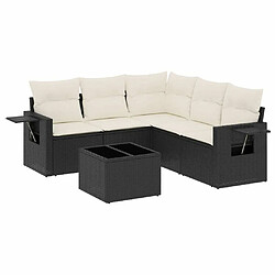 Maison Chic Salon de jardin 6 pcs avec coussins | Ensemble de Table et chaises | Mobilier d'Extérieur noir résine tressée -GKD13869