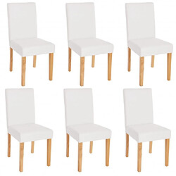 Decoshop26 Lot de 6 chaises de salle à manger synthétique blanc mat pieds clairs CDS04238