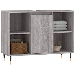 Avis Maison Chic Armoire salle de bain,Meuble de rangement de salle de bain,Meuble haut sonoma gris 80x33x60 cm bois d'ingénierie -GKD755133