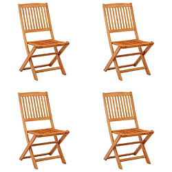 vidaXL Chaises de jardin pliables lot de 4 Bois d'eucalyptus massif