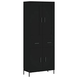 vidaXL Buffet haut Noir 69,5x34x180 cm Bois d'ingénierie