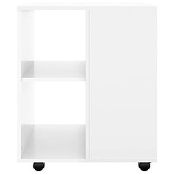 Avis vidaXL Armoire à roulettes Blanc brillant 60x53x72cm Bois d’ingénierie