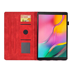 Etui en PU antichoc, fonction d'éveil/veille automatique, motif de couture avec support pour Samsung Galaxy Tab A 10.1 (2019) (T510/T515) - rouge