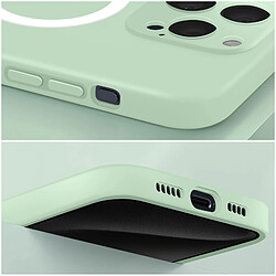 Avizar Coque Magsafe pour iPhone 15 Pro Max Silicone Soft-touch Mag Cover Vert pas cher