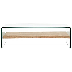 vidaXL Table basse Clair 98x45x31 cm Verre trempé