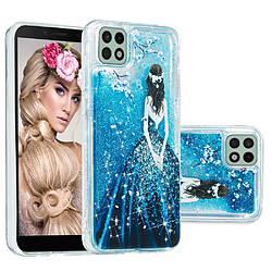 Coque en TPU anti-rayures, motif sables mouvants à paillettes fille pour votre Samsung Galaxy A22 5G (EU Version)