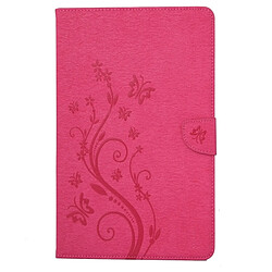 Wewoo Housse Étui Magenta pour Samsung Galaxy Tab A 7.0 fleurs pressées motif papillon flip horizontal en cuir PU avec boucle magnétique & Titulaire & Slots de cartes Portefeuille