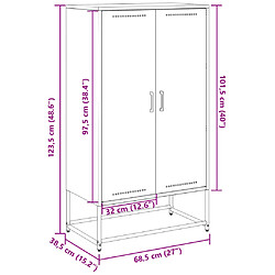 vidaXL Buffet haut rose 68,5x38,5x123,5 cm acier pas cher