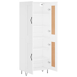 Avis vidaXL Buffet haut Blanc 69,5x34x180 cm Bois d'ingénierie