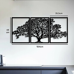 DEKORY Décoration Murale Arbre de vie 3 panneaux en Métal - 104x48 cm