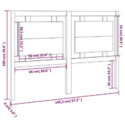 vidaXL Tête de lit 145,5x4x100 cm Bois massif de pin pas cher