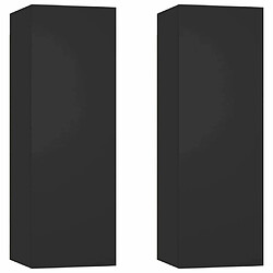 Maison Chic Meubles TV 2 pcs | Banc TV Moderne pour salon | Meuble de Rangement Noir 30,5x30x90 cm Aggloméré -MN93973