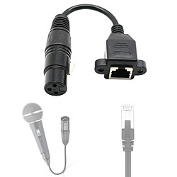 Wewoo 15 cm XLR 3 broches femelle vers câble adaptateur de convertisseur de connecteur réseau RJ45