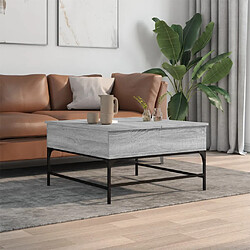 Avis ComfortXL Table Basse Sonoma Gris 80x80x45 Cm Bois D'ingénierie Et Métal