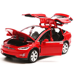 Universal 1: 32 Tesla Modèle X90 Voiture en métal moulée sous pression Retour à la voiture Jouet Garçon Série |(Rouge)