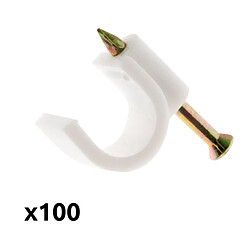 Lot de 100 crochets de fixation Ø10mm - blanc - Zenitech