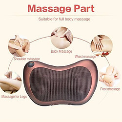 Coussin massage chauffant, massant bien etre shiatsu avec 8 rouleaux, pétrissage dos cou corp, Relax appareil de massage