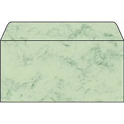 Sigel DU171 Enveloppes Motif Marbre Vert, Format DL (110x220 mm), 50 Pièces, Vert Clair/Gris