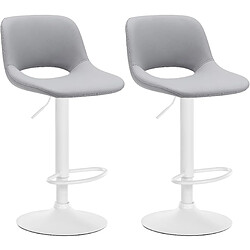 Non Lot de 2 tabourets de bar Camden simili cuir blanc pas cher