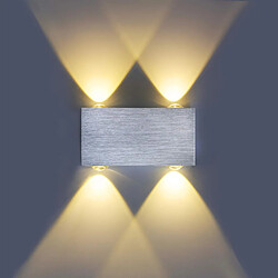 Stoex 4W Applique Murale Led Moderne Applique Murale D'Intérieur en Aluminium, Pour Salon, Chambre À Coucher, Couloir, Blanc Chaud