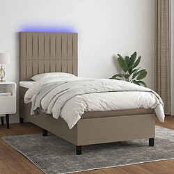 Sommier à lattes,Cadre à lattes de lit et matelas et LED pour Adulte Taupe 90x190 cm Tissu -MN32058