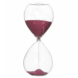 L'Héritier Du Temps Superbe Sablier Sable Rose en Verre Transparent 8x8x20cm