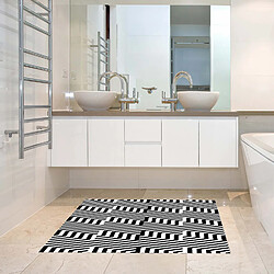 Alter Tapis de salle de bain, 100% Made in Italy, Tapis antitache avec impression numérique, Tapis antidérapant et lavable, Modèle optique - Acuto, cm 62x52