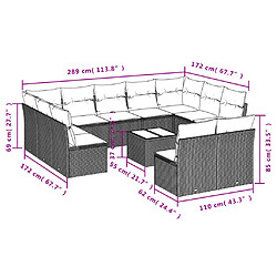 Avis Maison Chic Salon de jardin avec coussins 12 pcs | Ensemble de Table et chaises | Mobilier d'Extérieur beige résine tressée -GKD23987