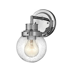 Elstead Lighting Applique murale Salle de bains Hinkley Acier,verre grainé transparent Chrome poli