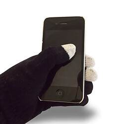 Totalcadeau Paire de gants noir tactiles pour ecran smartphone