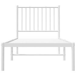 Maison Chic Lit adulte - Cadre de lit métal avec tête de lit,Structure du lit Contemporain pour chambre blanc 75x190 cm -MN43565 pas cher